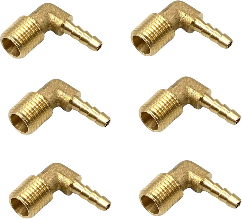Bumugufu 6 Pcs Barb Elbow Fittings,1/4" NPT x 3/16" OD Right Angle Fittings for Low-pressure,Fuel,Air and Non-potable Water Chilling Application - Image 4
